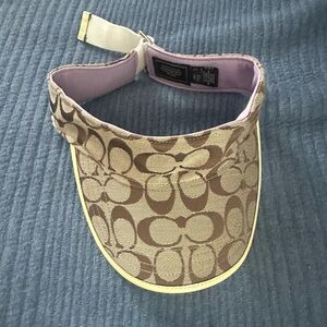 Coach Beige and Brown Signature Visor